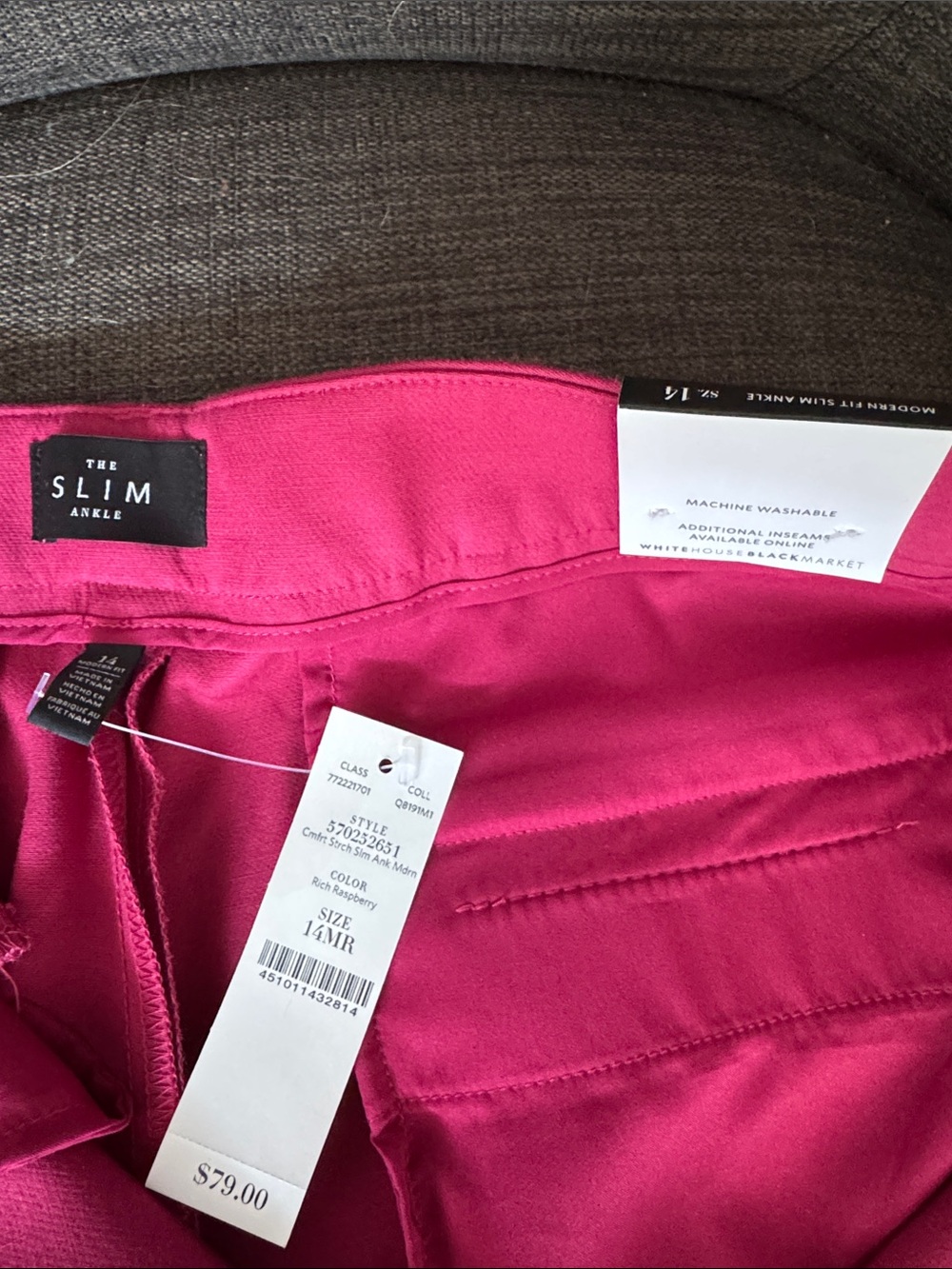 White House Black Market Slim Fit Ankle Pink Dress Trousers - Picture 3 of 6